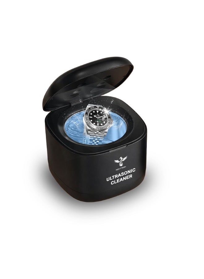 Novitson Premium Ultrasonic Ornaments Cleaner 200ML for Delicate Cleaning Jewellery, Eyewears, Watches and other Ornaments – Black NJC-4020B | Ultrasonic Jewelry Cleaner Machine - Image 1